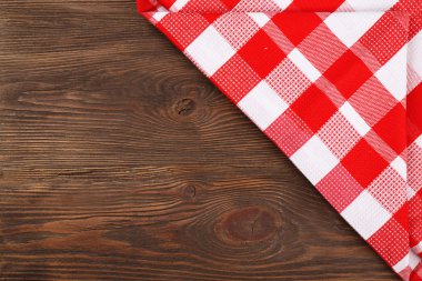 Peçete ahşap arka plan üzerinde