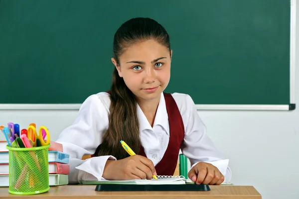 Beautiful little schoolgirl — Stock Photo, Image