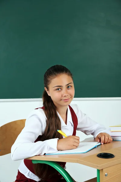 Beautiful little schoolgirl — Stock Photo, Image