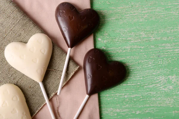 Caramelle a forma di cuore di cioccolato — Foto Stock