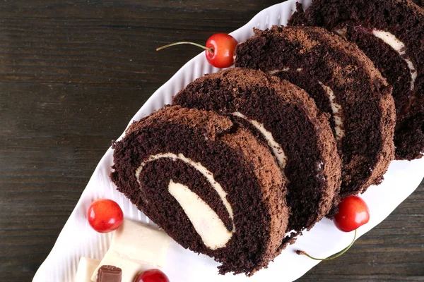 Delicious chocolate roll — Stock Photo, Image