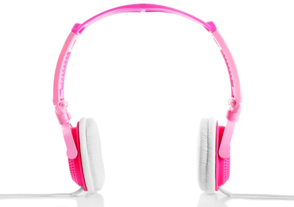 Pink headphones isolated on white — Stock Photo, Image