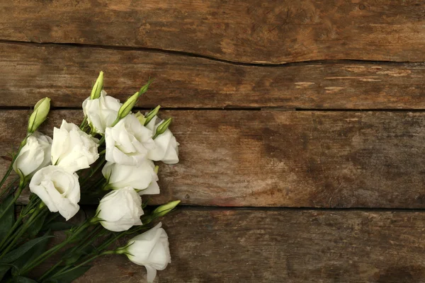 Bellissimo eustoma su sfondo in legno — Foto Stock