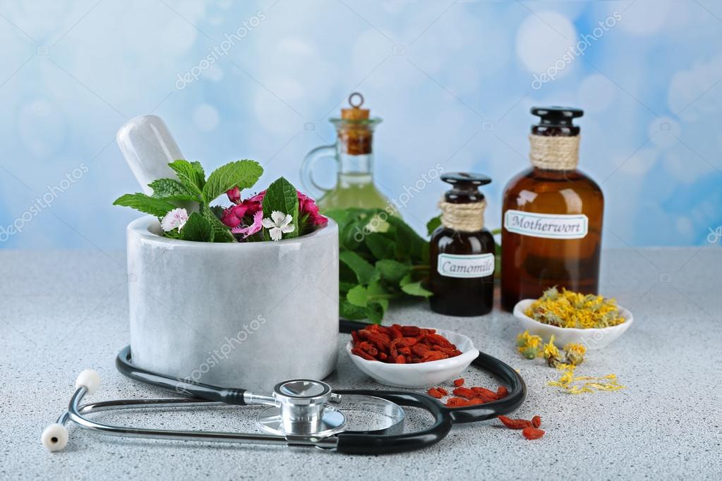 Alternative medicine herbs — Stock Photo © belchonock 80824294
