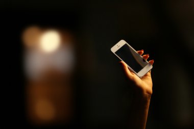 Cep telefonlu bir kadın.