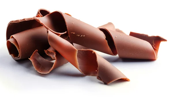 Čokoládové kudrlinky izolovaných na bílém — Stock fotografie