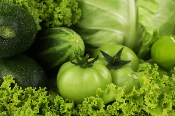 Hoop van groene groenten close-up — Stockfoto