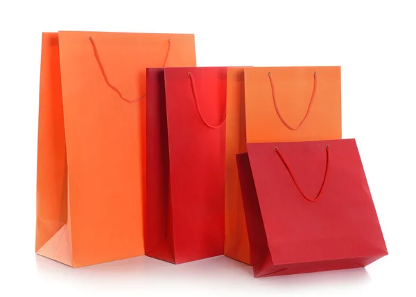 Paper shopping bags isolated on white — Stock Photo, Image