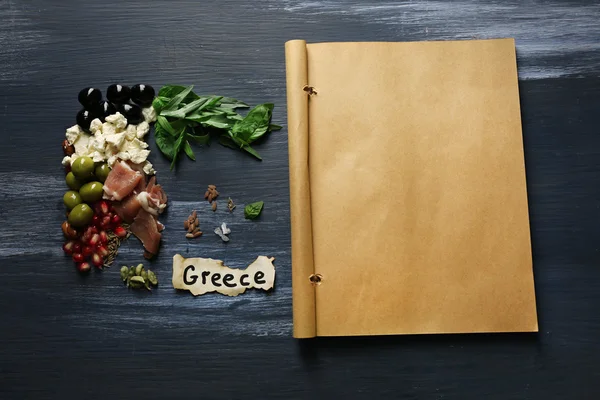 Mapa Grecji przygotowywane ze składników — Zdjęcie stockowe