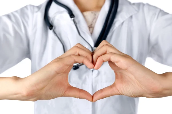 Doctor's hands making heart shape — Stock Photo, Image