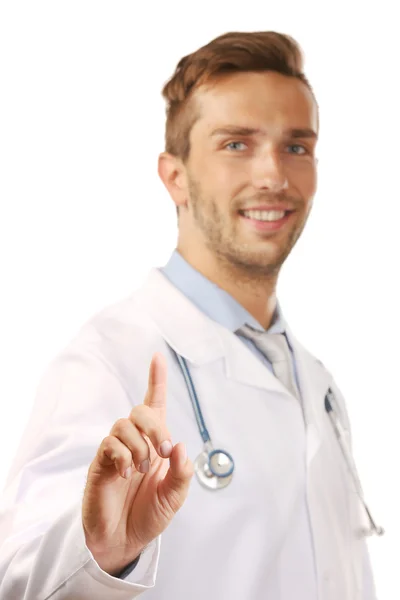 Доктор вказує пальцем — стокове фото