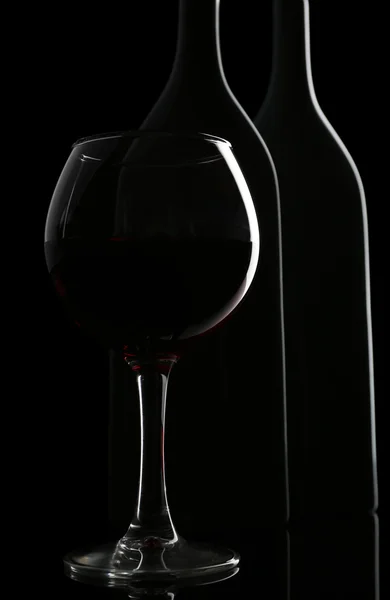 Bottle and glass of wine — Stock Photo, Image