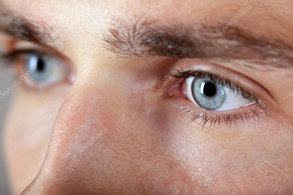 man eyes close up