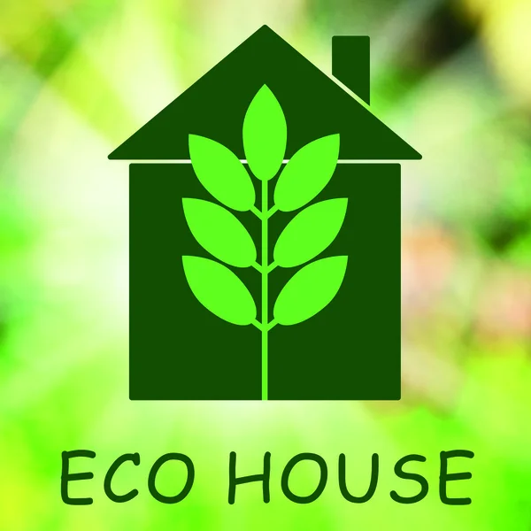 Öko-Haus auf Naturhintergrund — Stockfoto