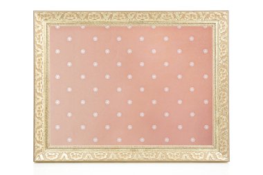 Çizgili tuval üzerinde beyaz izole ile yaşlı çerçeve