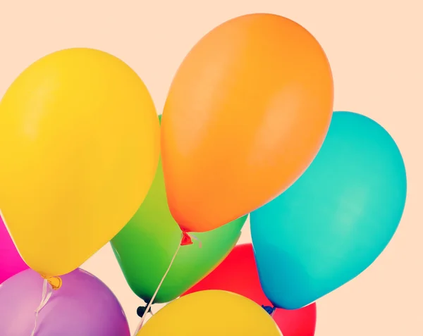 Color balloons on color background — Stock Photo, Image