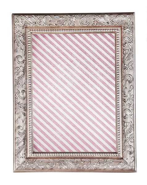 Старая рамка с полосатым полотном изолирована на белом — стоковое фото