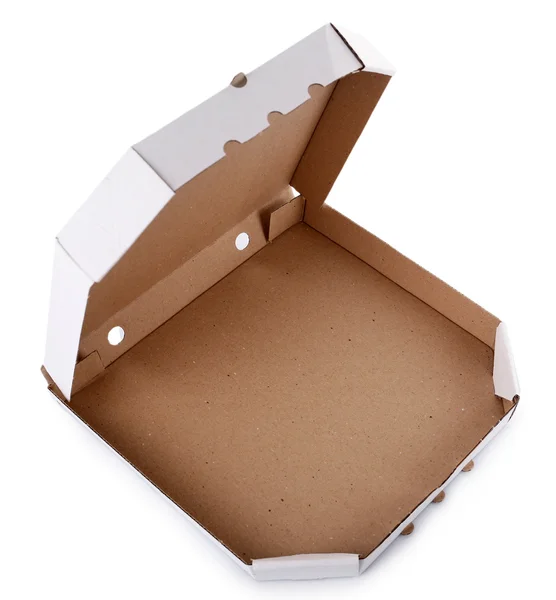 Caja de pizza aislada en blanco — Foto de Stock