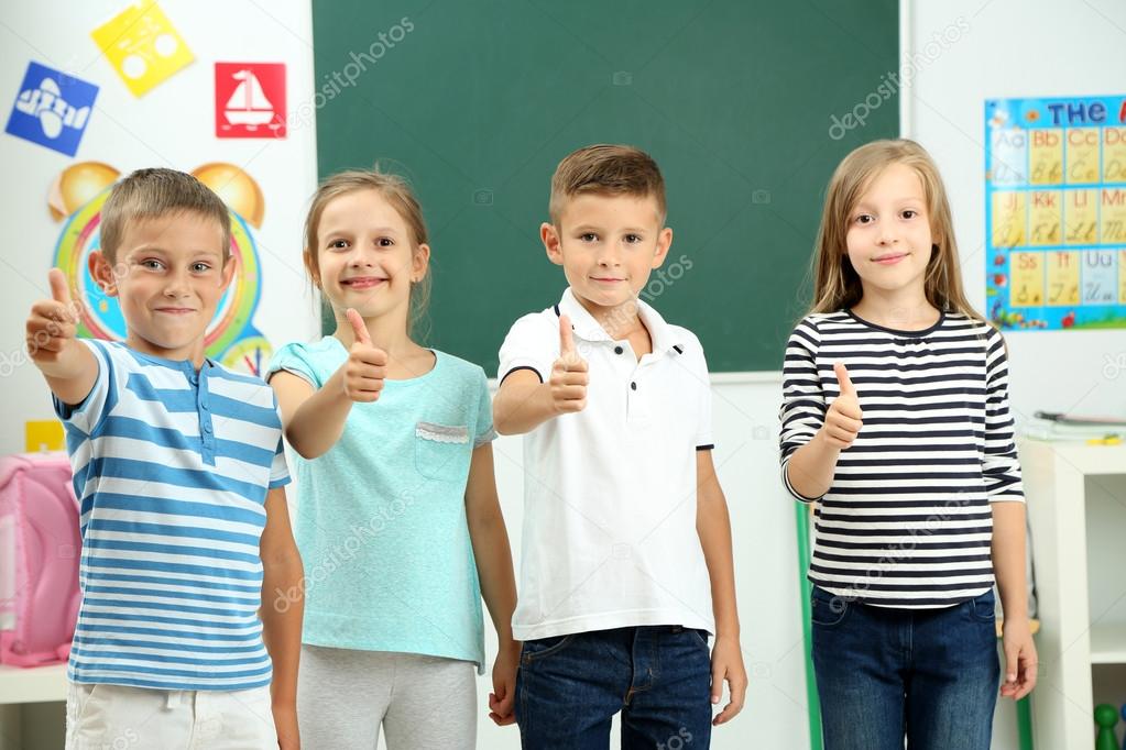Portrait of happy classmates 