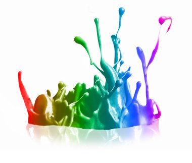 Renk boyalar üzerinde beyaz izole patlamalar