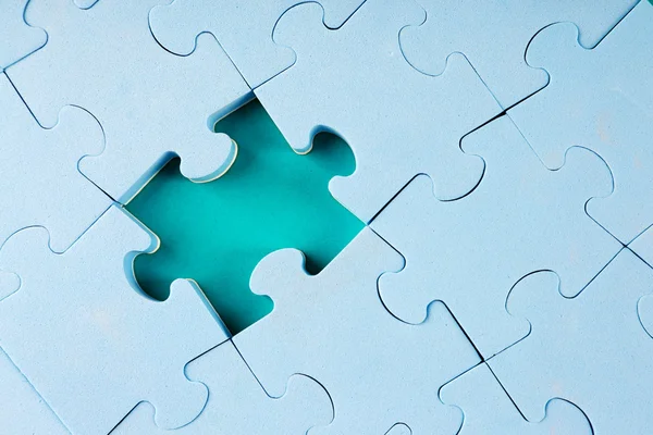 Missing puzzle piece, closeup — Stock Photo, Image