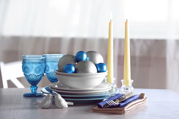 Decorated Christmas table setting — Stock Photo, Image