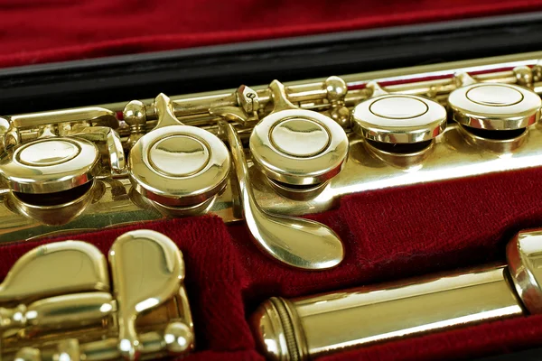 Flute in case close up — Stock Photo, Image