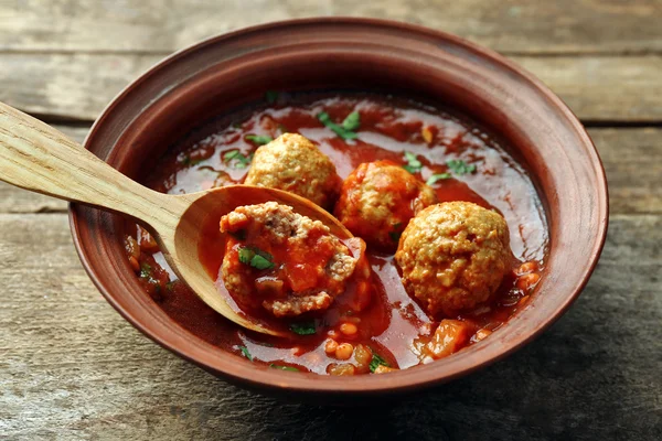 Bolas de carne con salsa de tomate —  Fotos de Stock