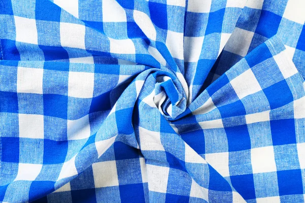 Checkered blue napkin — Stock Photo, Image