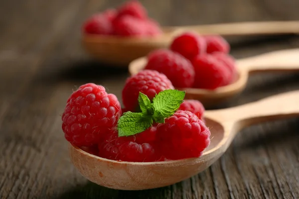 Frische rote Himbeeren — Stockfoto