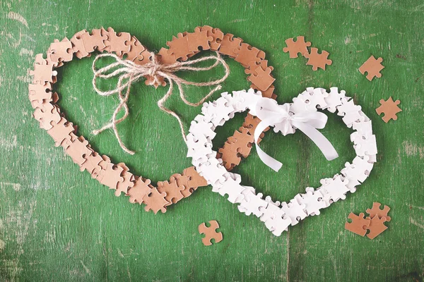 Puzzle fait forme de coeur — Photo