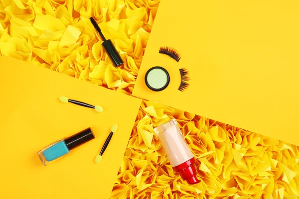 Cosmetic on colorful paper — Stock Photo, Image