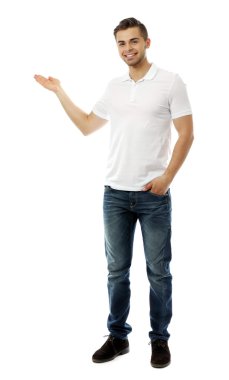 beyaz izole yakışıklı genç