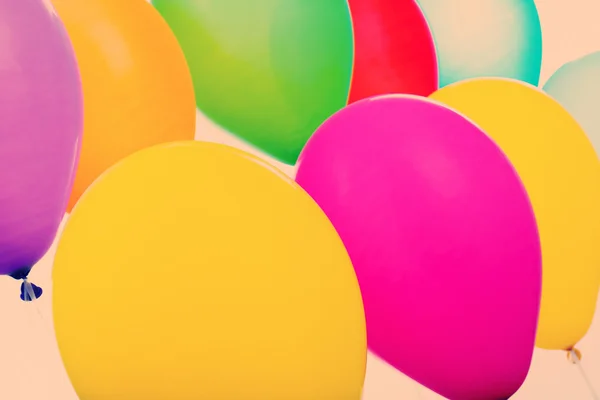 Color balloons on color background — Stock Photo, Image