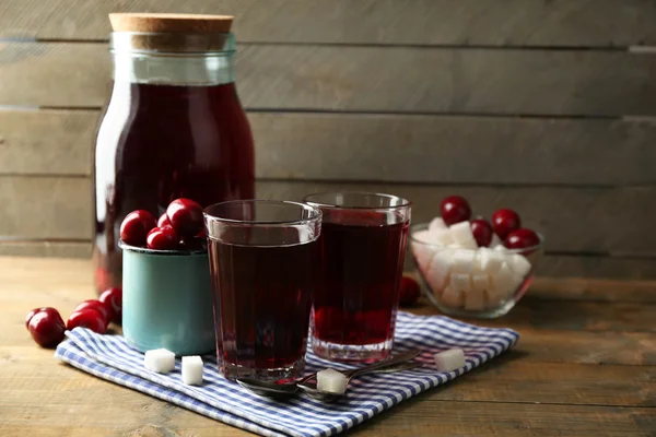 Sweet homemade cherry compote — Stock Photo, Image