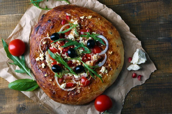 Greek homemade pizza — Stock Photo, Image