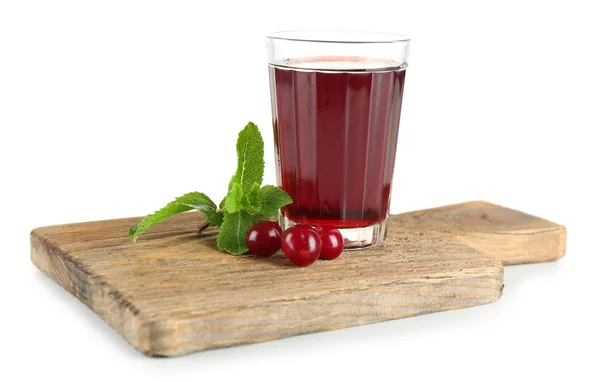 Szklanka soku wiśniowego, na białym tle — Zdjęcie stockowe