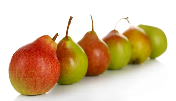 Ripe tasty pears isolated on white — Stock Photo, Image