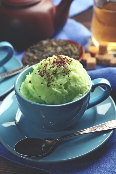 自制绿茶冰淇淋 — 图库照片