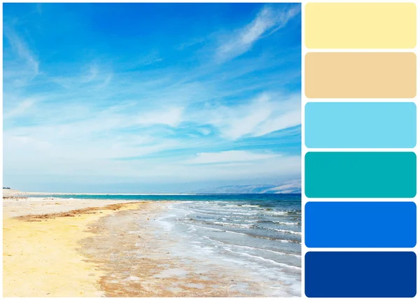 Belle plage et palette de couleurs — Photo