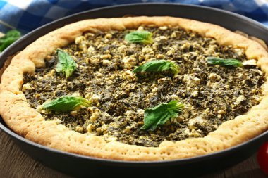 Açık börek ıspanaklı yakın çekim