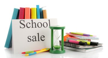 Okul malzemeleri Satılık Beyaz izole