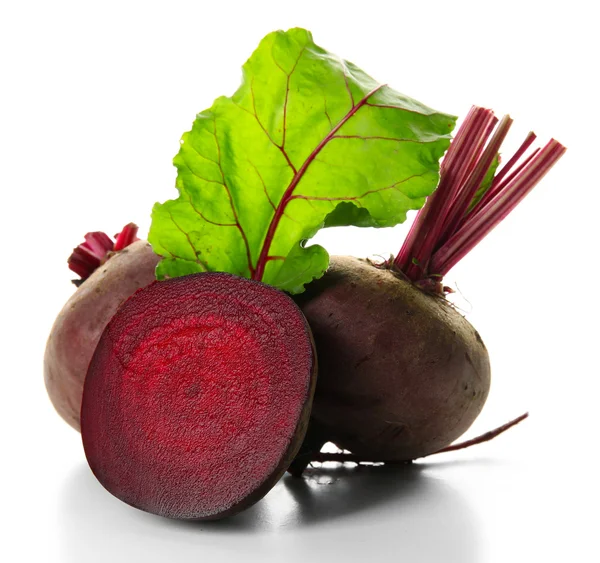 Young beets with leaf isolated on white — Stock Photo, Image