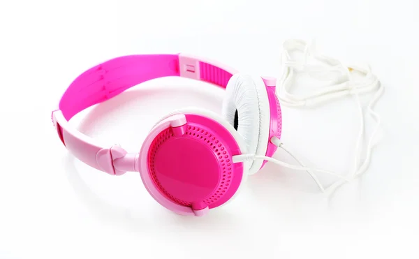 Casque rose isolé sur blanc — Photo