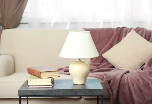 Interior of modern living room with sofa and table — Stock Photo, Image