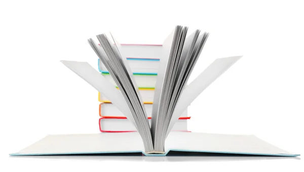 Libri colorati isolati su bianco — Foto Stock