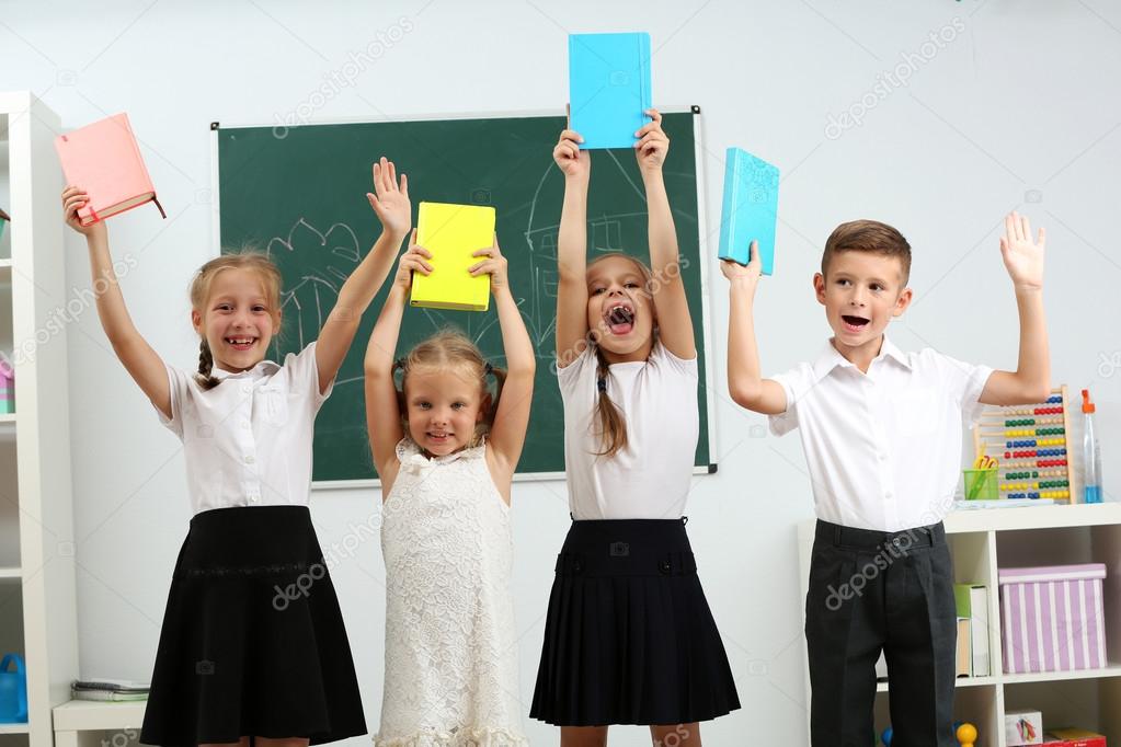 Portrait of happy classmates 