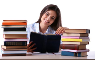 izole kitap ile genç kız