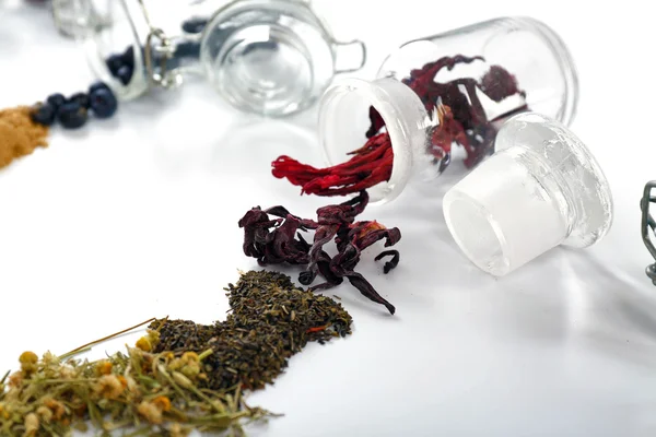 Vários tipos de chá de ervas — Fotografia de Stock