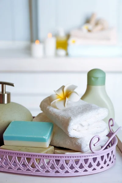 Belos tratamentos de spa em segundo plano — Fotografia de Stock